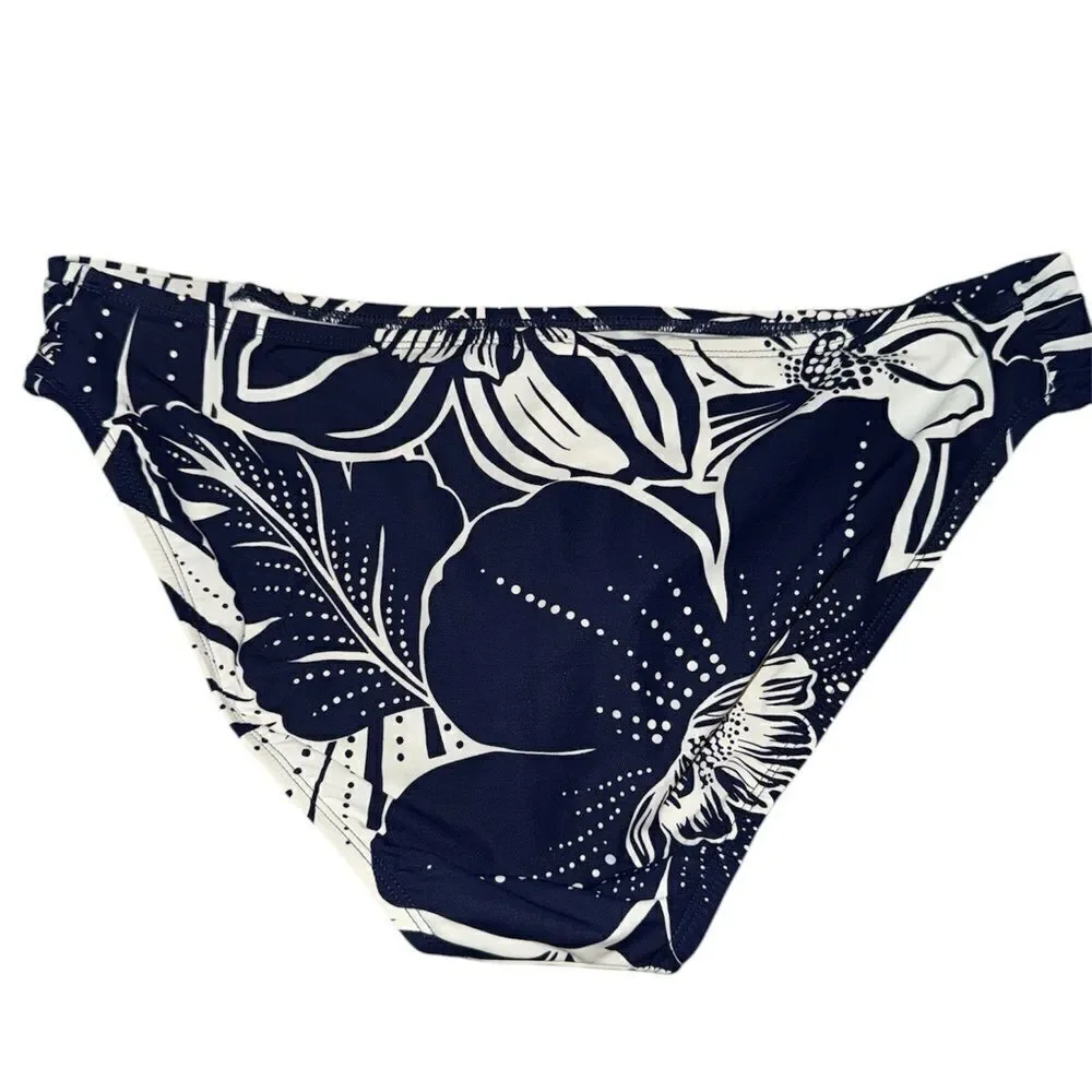 La Blanca NWT Playa Side Shirred Hipster Bikini Bottoms INDIGO Size 14